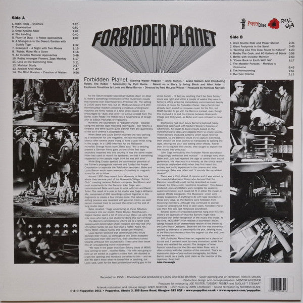 Louis and Bebe Barron – Forbidden Planet 2012 Reissue GREEN Vinyl